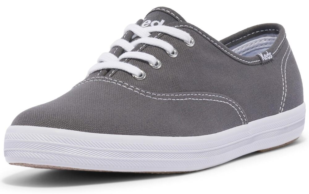 Keds Women's Champion Original Canvas Lace-Up Sneaker, Graphite, 8 M US